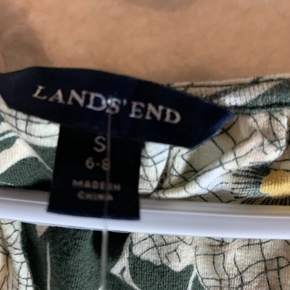 Lands' End Fit & Flare Midi Dress Women's Small 6-8 Floral Plunge Neck S7948 - Picture 4 of 10